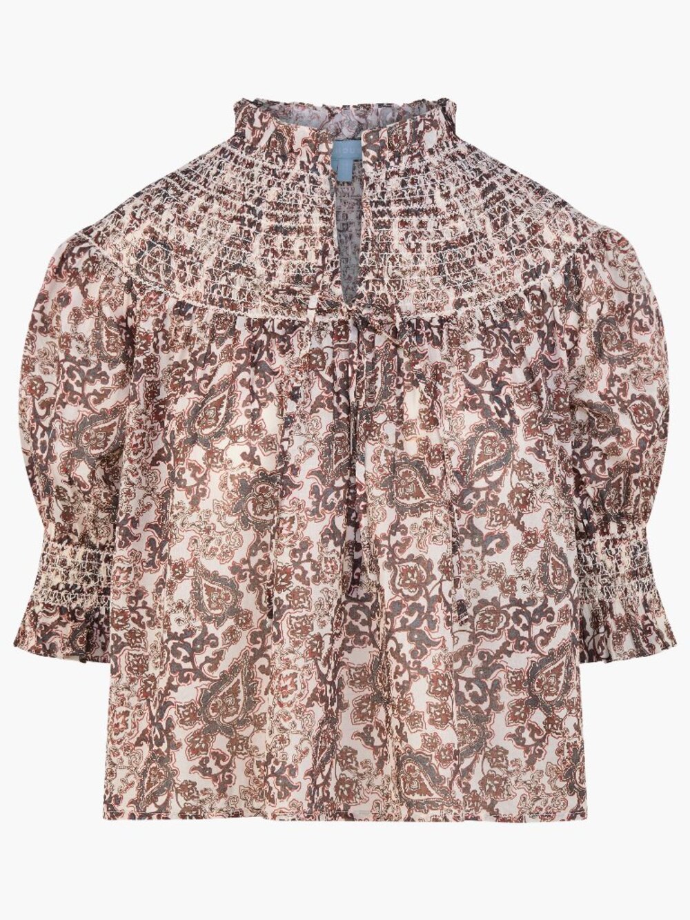 Hill House Home The Zinnia Top - Chedworth Paisley Brown Size XSChedworth Paisl